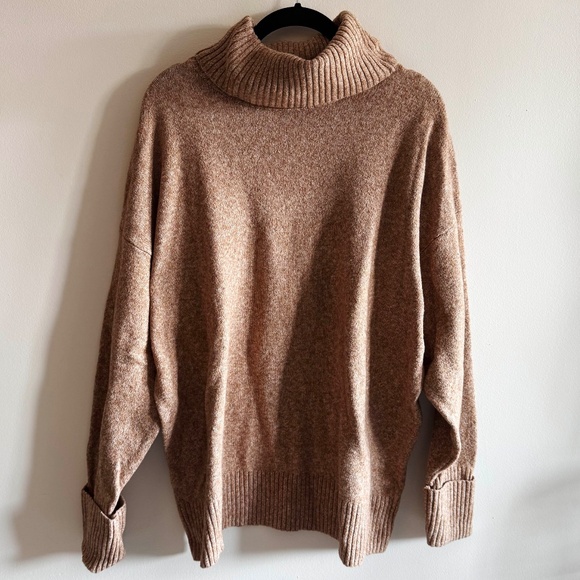 Old Navy SoSoft Turtleneck Sweater Women’s XL Brown Tunic Cozy Fall Knit Neutral - Picture 3 of 8